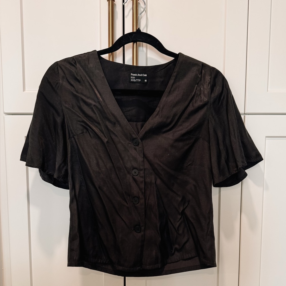 Frank and Oak Flutter Sleeve Top